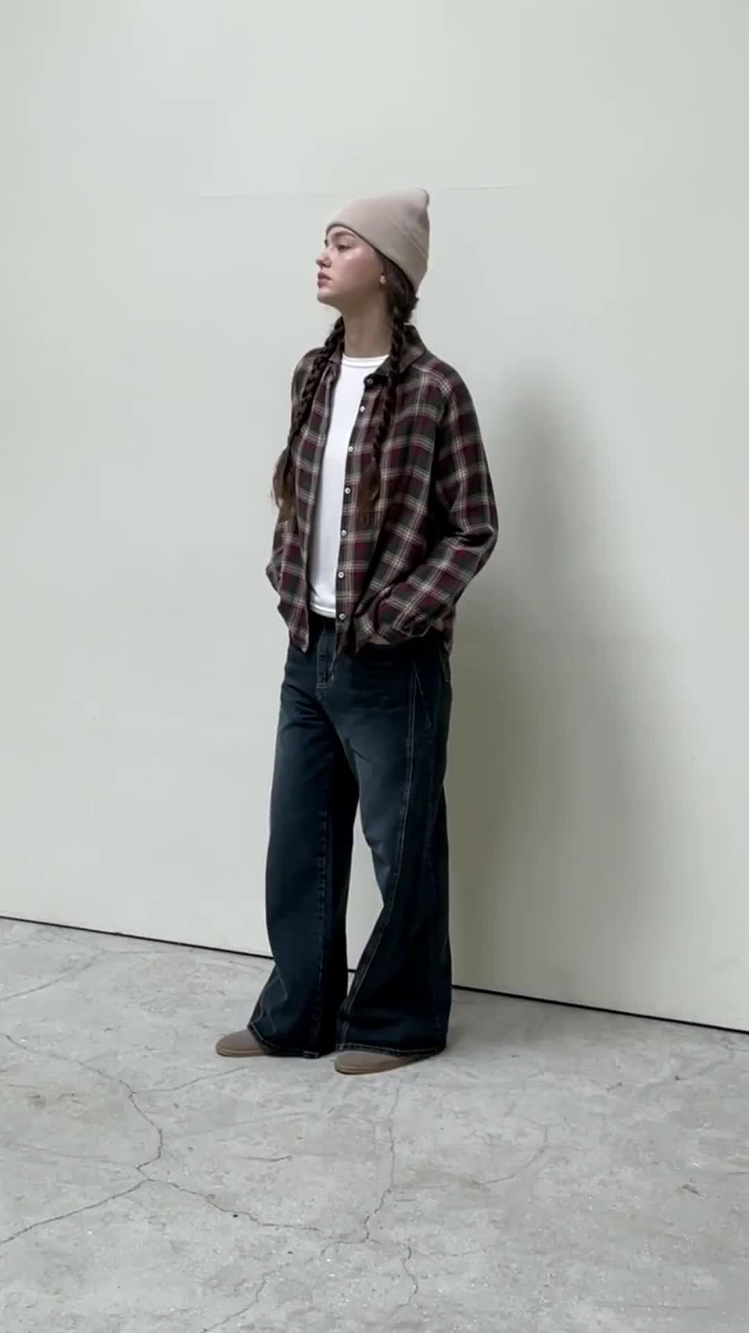 슬로우롤리 26FW 가을 베스트 체크셔츠