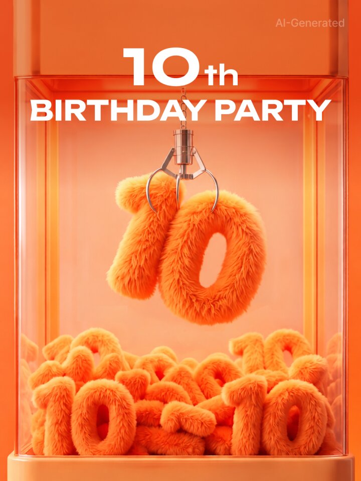 바바더, 10번째 생일에 초대합니다!
