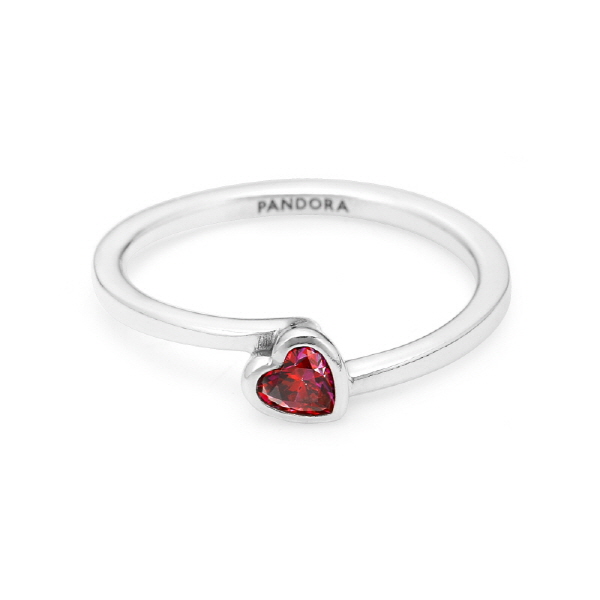 판도라(쥬얼리) [판도라 PANDORA] 199267C01 레드 틸티드 하트 솔리테어 스털링실버 반지 199267C01