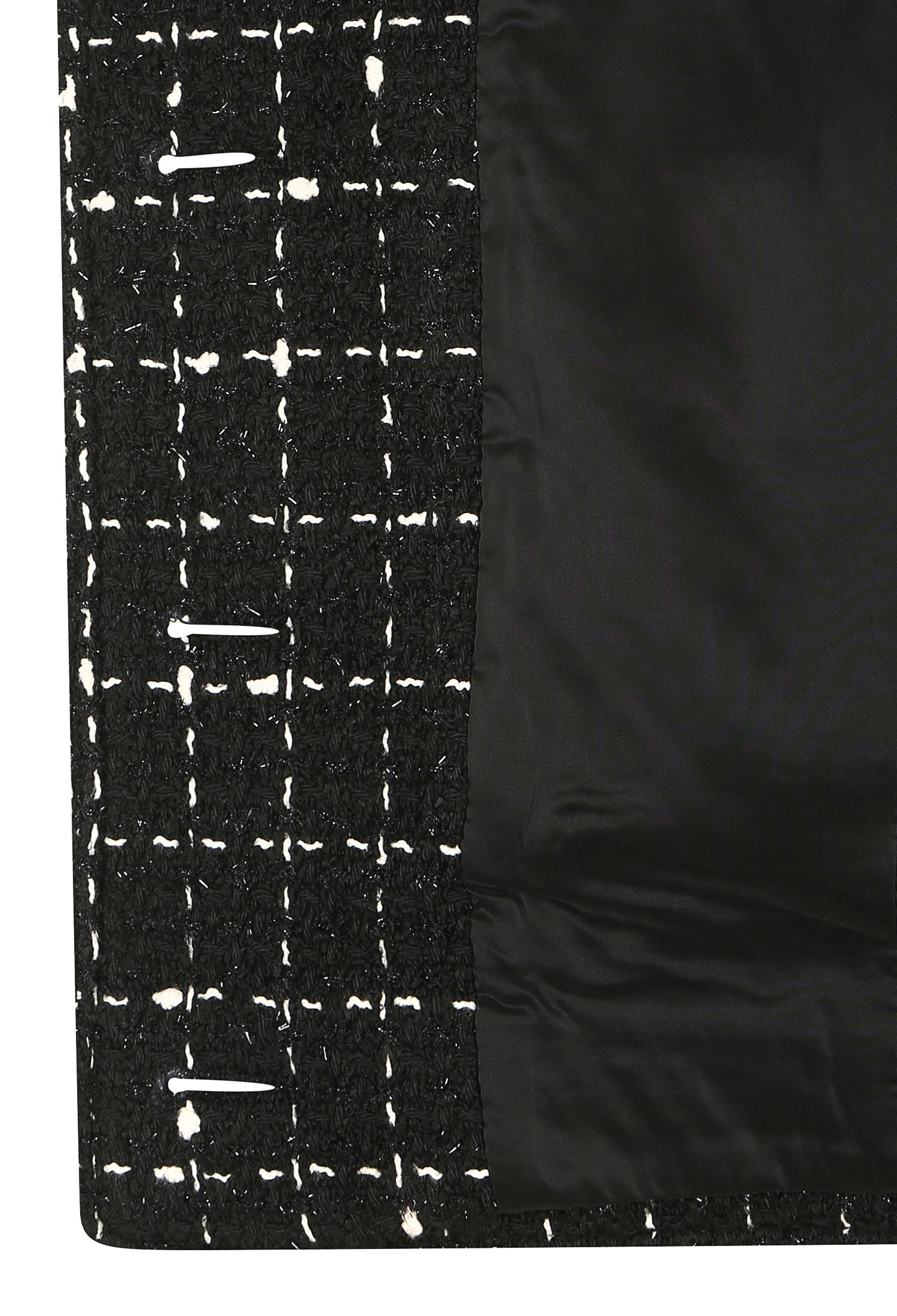 스탠드 칼라 프린지 트위드 재킷 (BLACK)