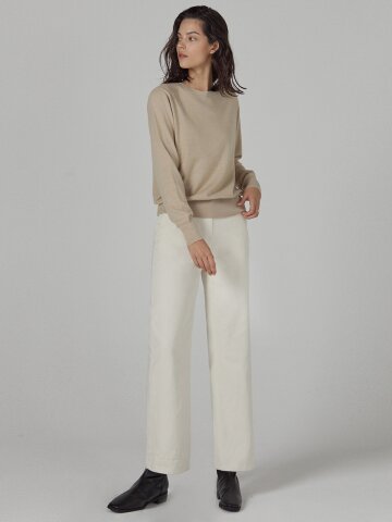 straight cotton pants_IVORY