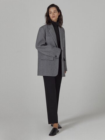 classic straight slacks_BLACK