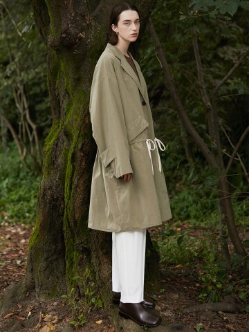 overfit string long jacket_LIGHT KHAKI