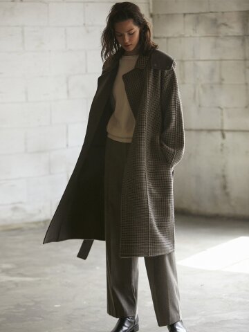 handmade hood long coat_CHECK