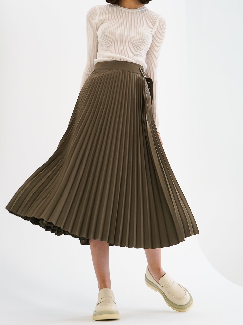 Gaia Pleated Wrap Skirt_(3 Color)