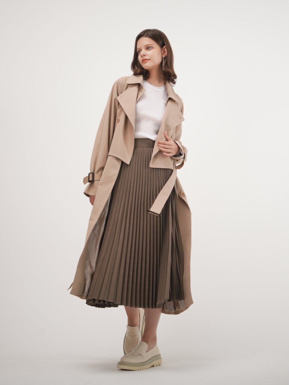 Gaia Pleated Wrap Skirt_(3 Color)