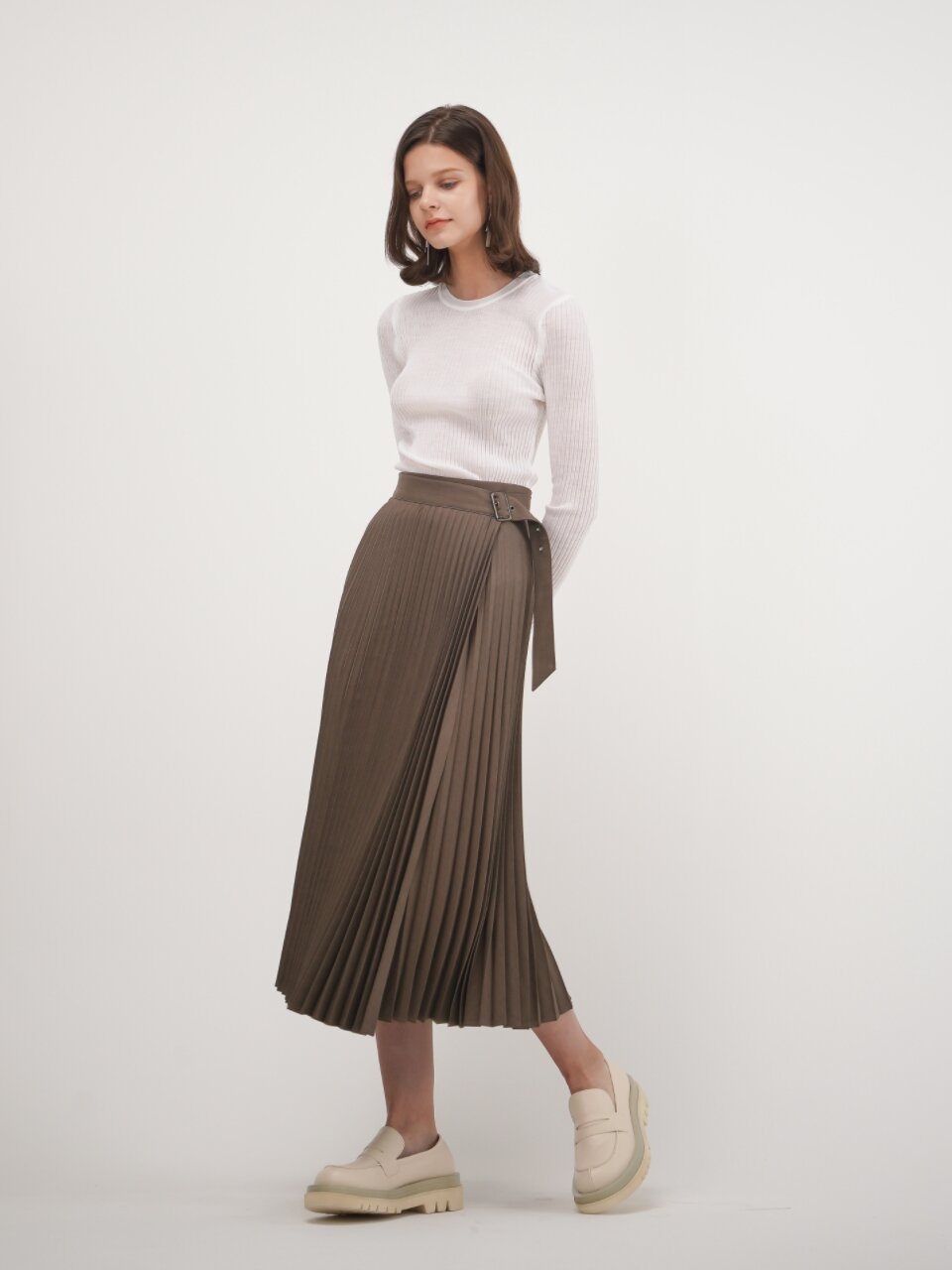 Slim Ribbed Wool Knit_White