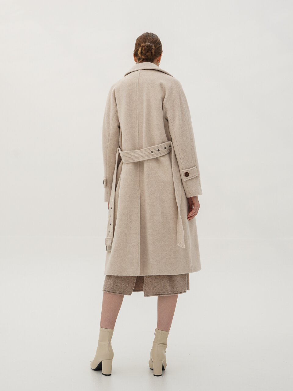 Wool Belted Long Coat_Oatmeal