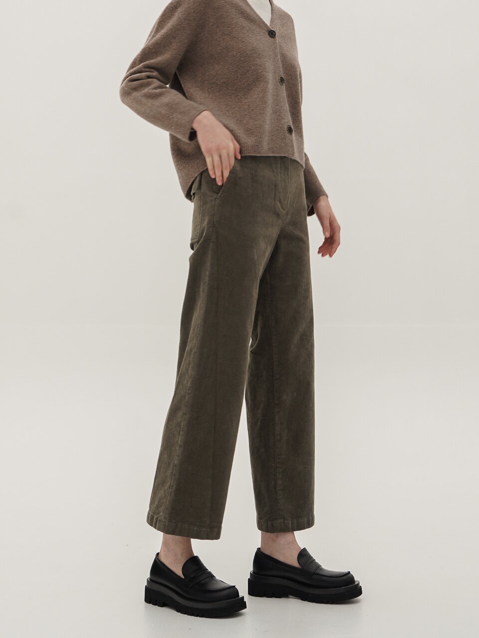Corduroy Straight Pants_D.Green