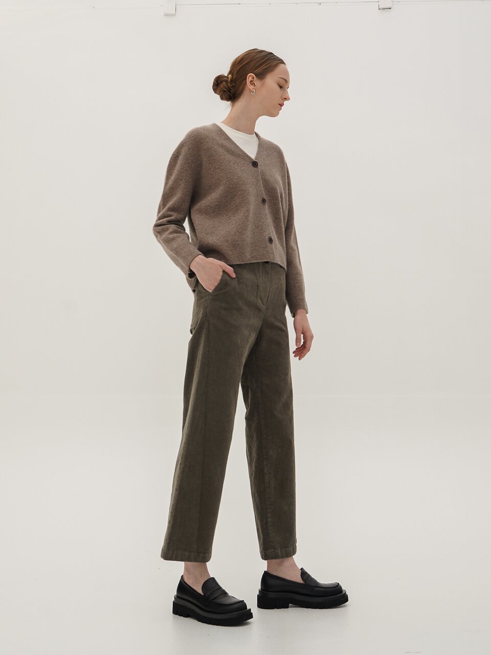 Corduroy Straight Pants_D.Green