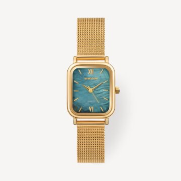 블루 자개시계 여자메쉬 워치 럼튼 하버 블루 골드