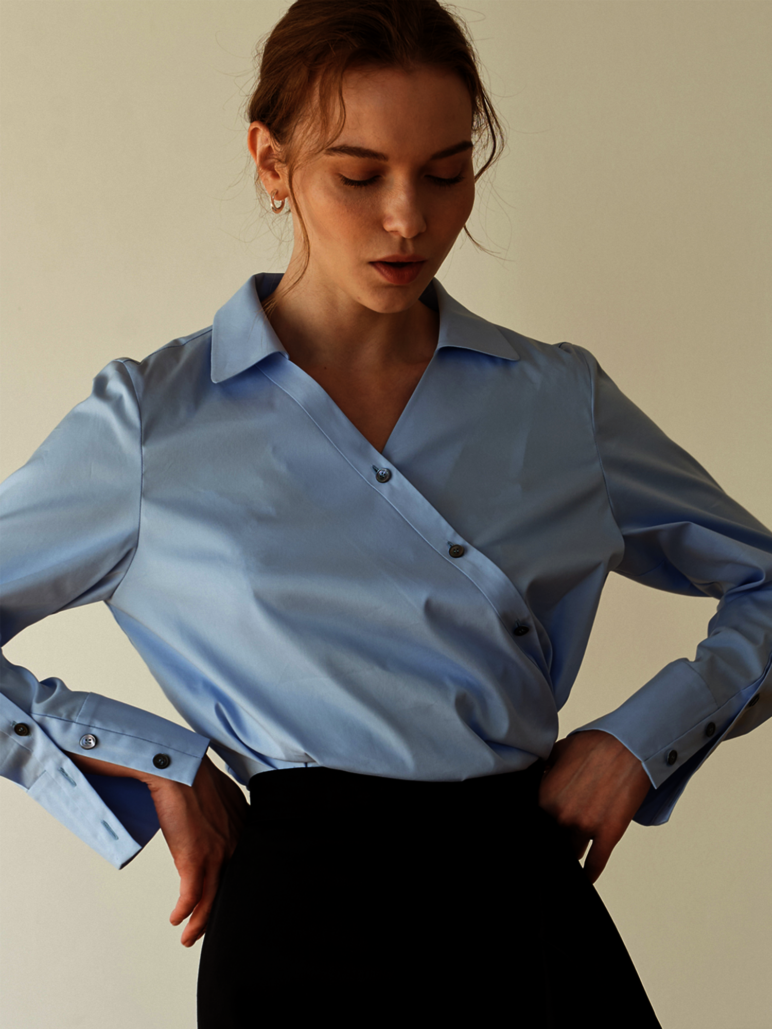 REFINED TWOWAY BLUE SHIRTS 