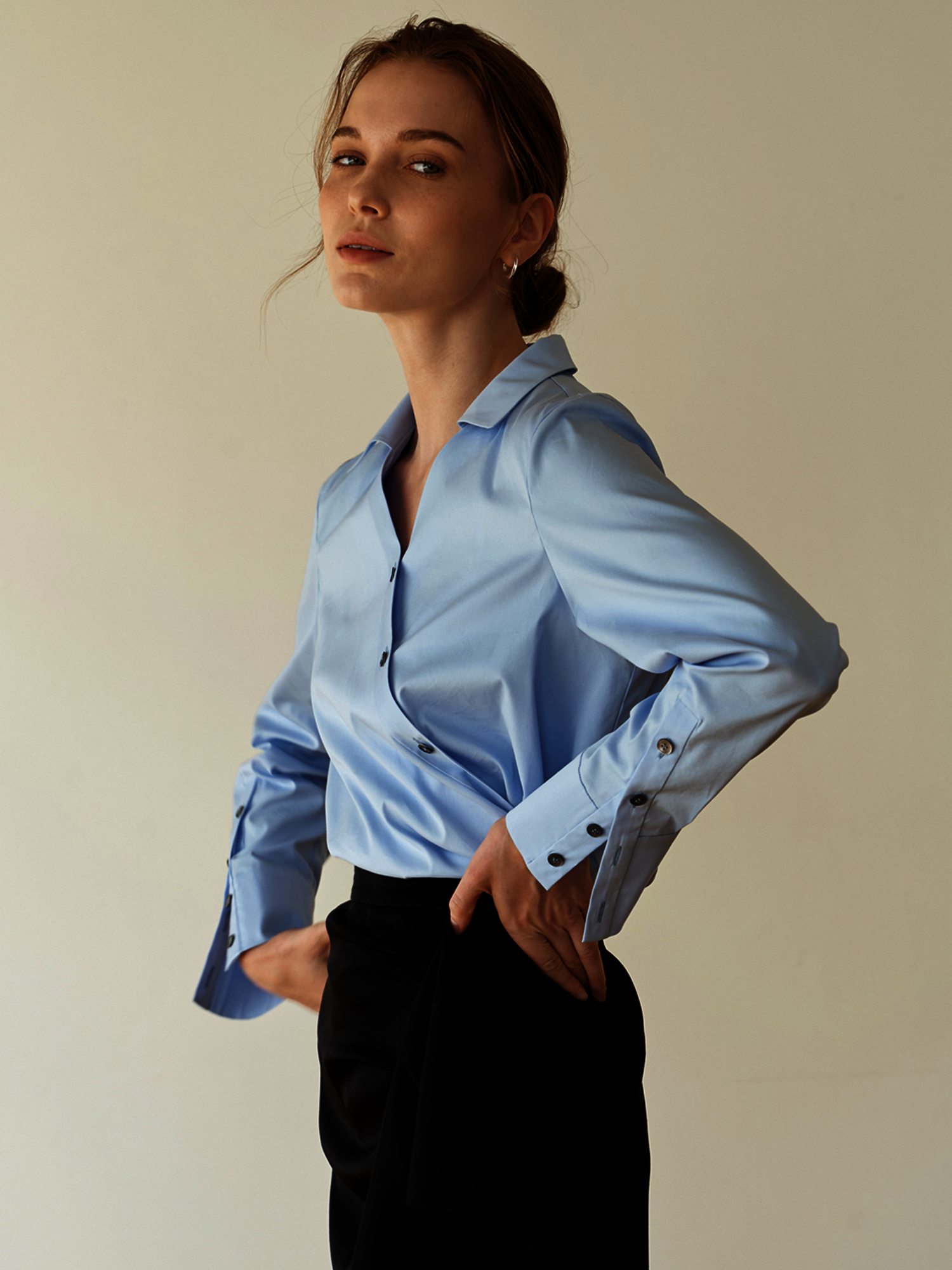 REFINED TWOWAY BLUE SHIRTS 