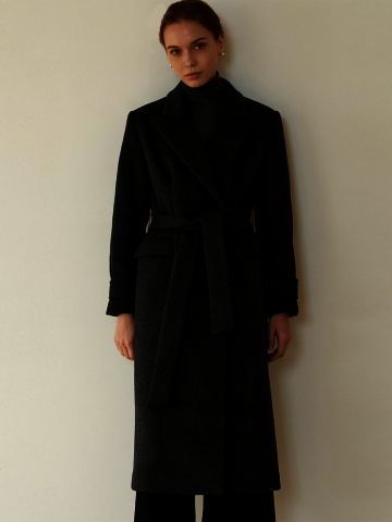 JUST GREY WOOL DOUBLE COAT 