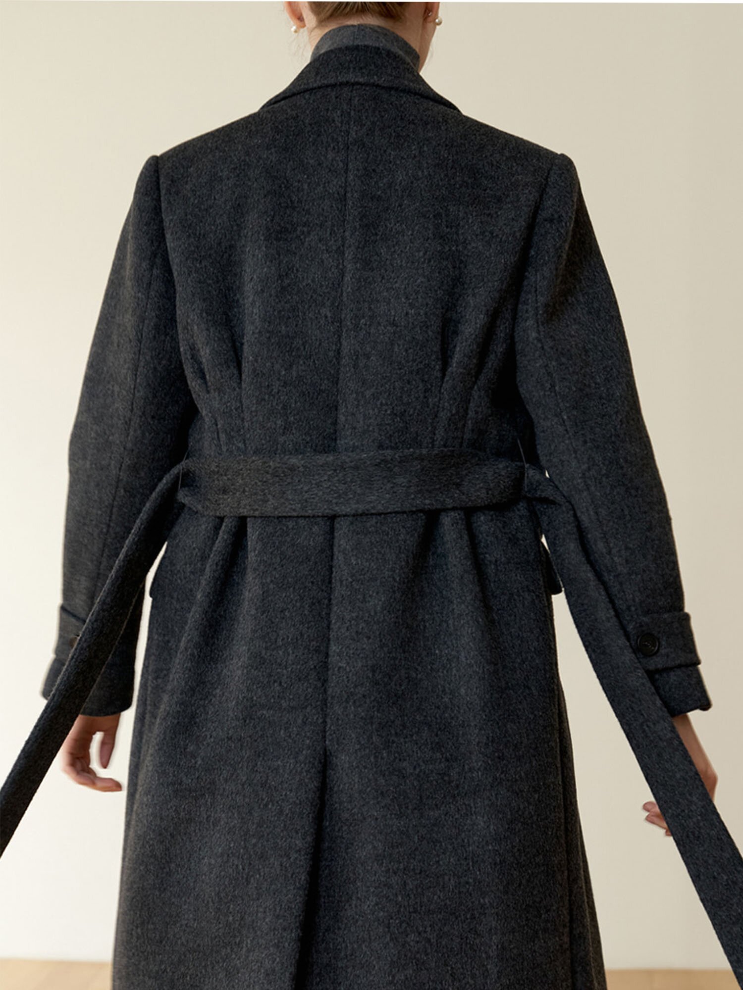 JUST GREY WOOL DOUBLE COAT 