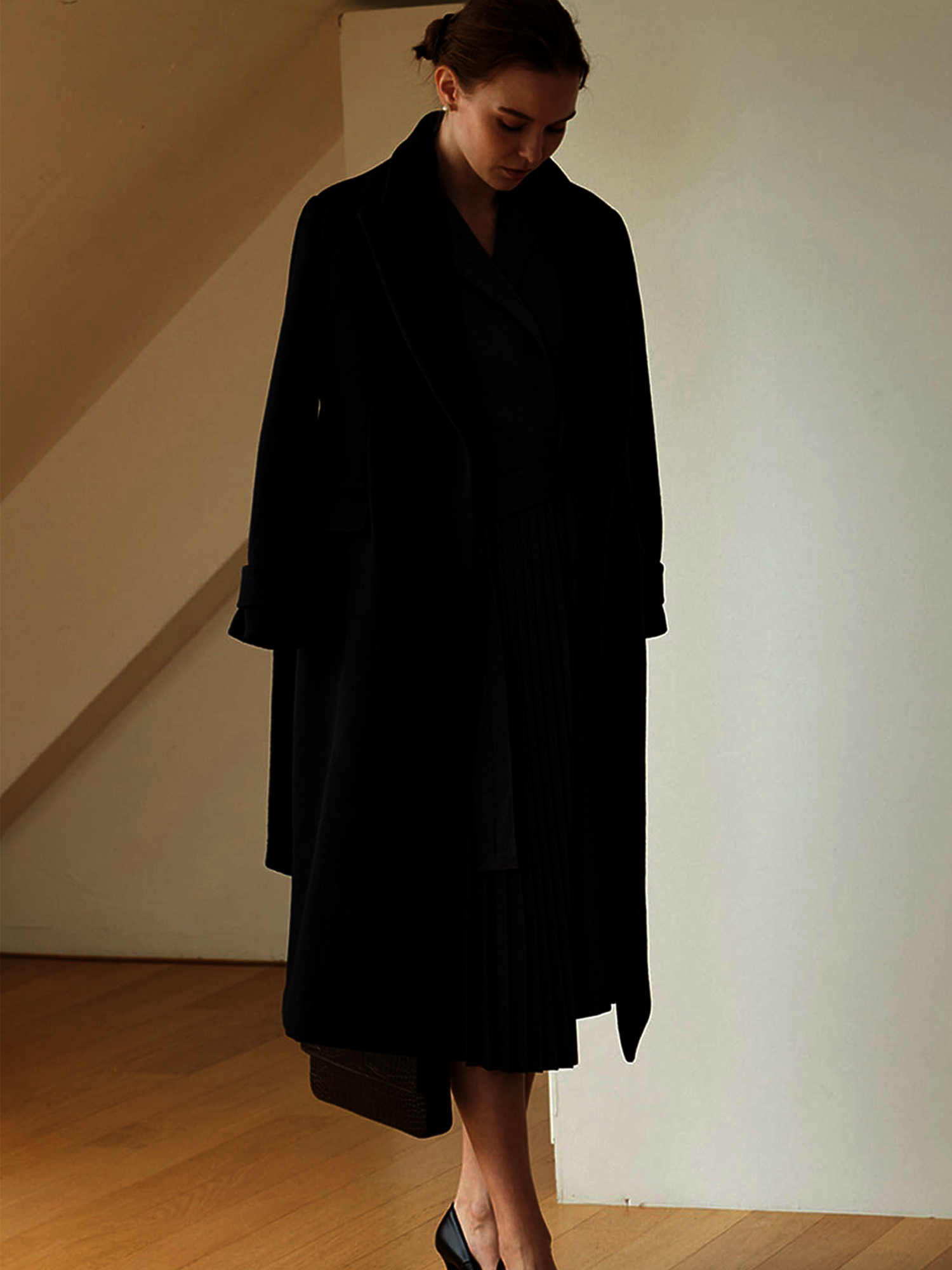 JUST WOOL BLACK COAT