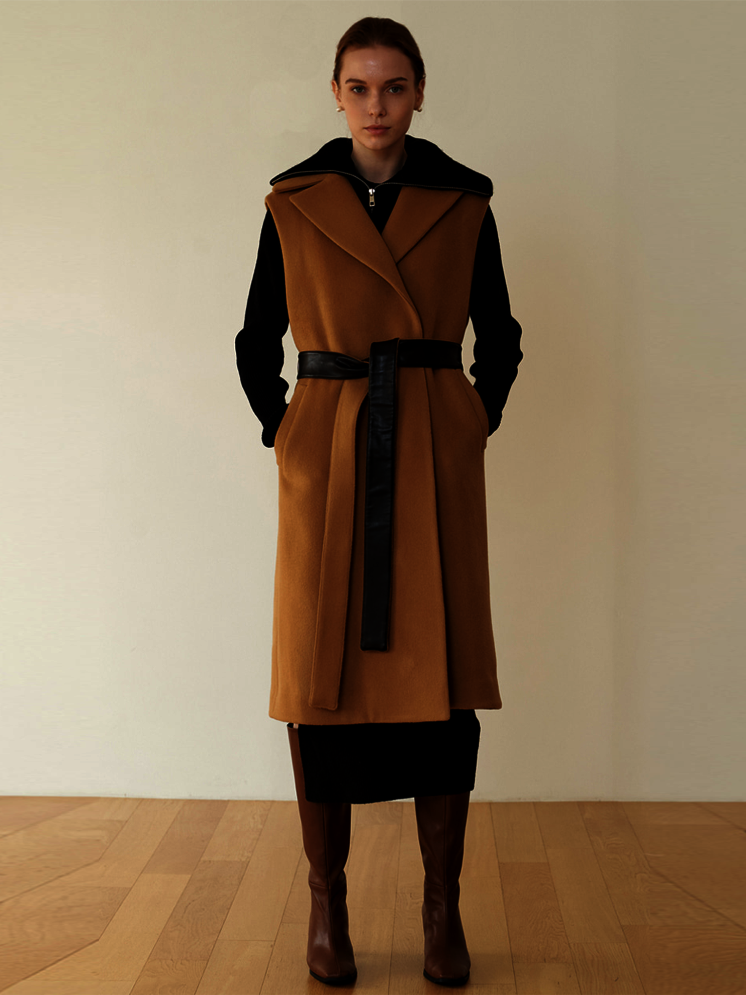 [송윤아 착용]CAHSMERE CAMEL COAT VEST