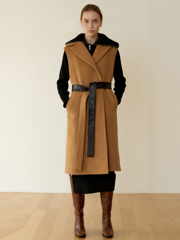 [송윤아 착용]CAHSMERE CAMEL COAT VEST