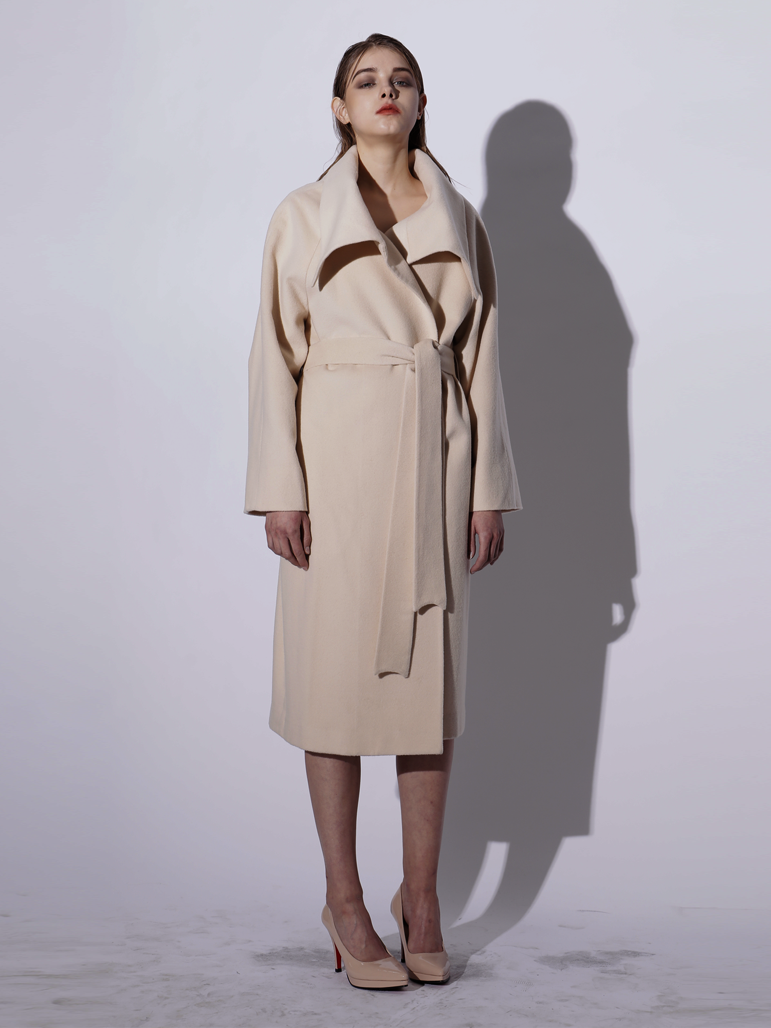 [심이영착용]Overcollar Long Coat (Cream Ivory)