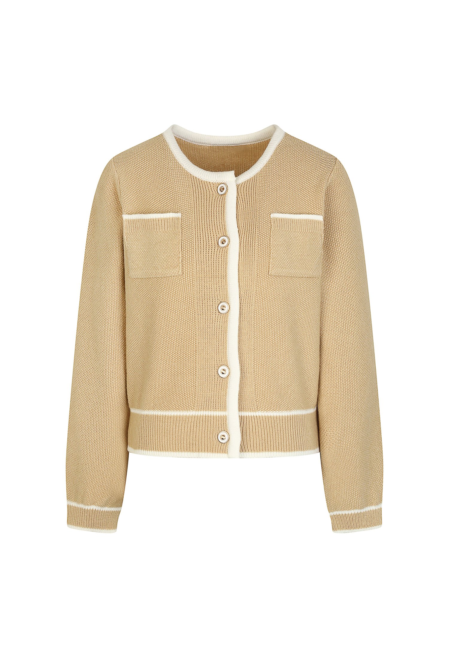 패치 포켓 라운드 가디건 (LIGHT BEIGE)