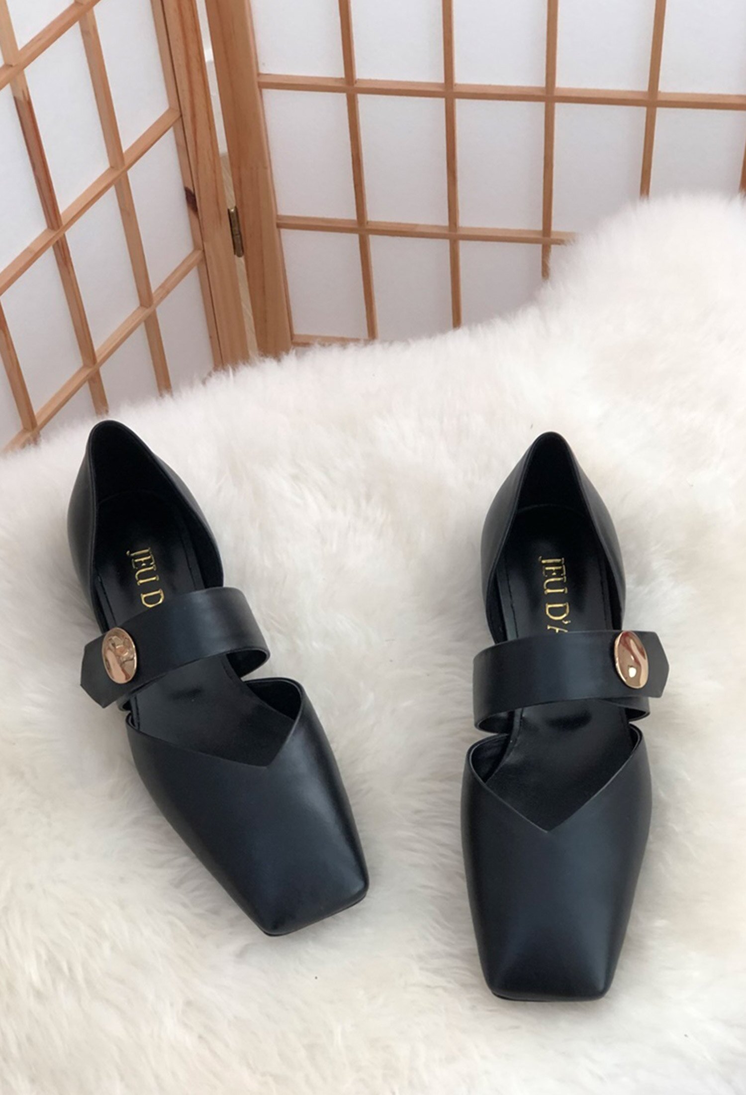 	square maryjane flat _black