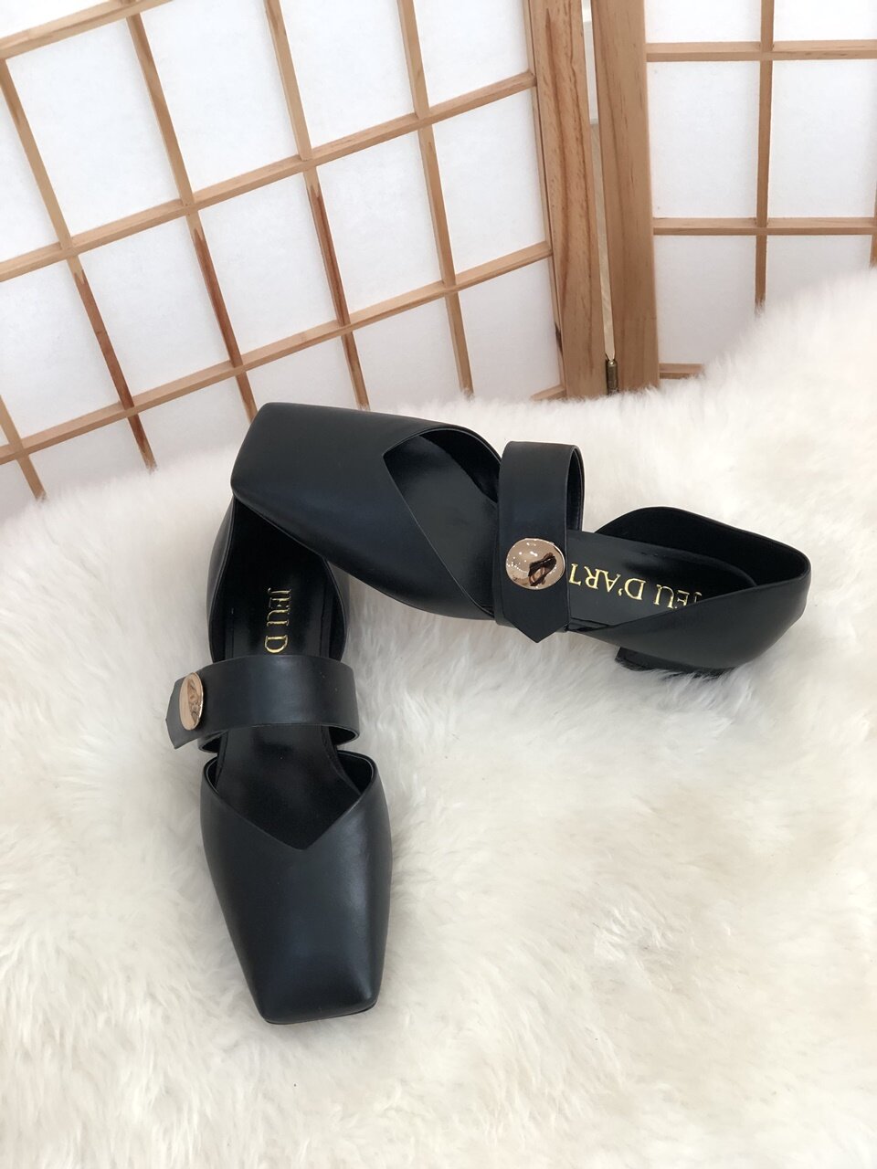 	square maryjane flat _black