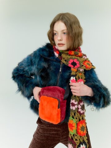 Mini fur[Purple Orange]