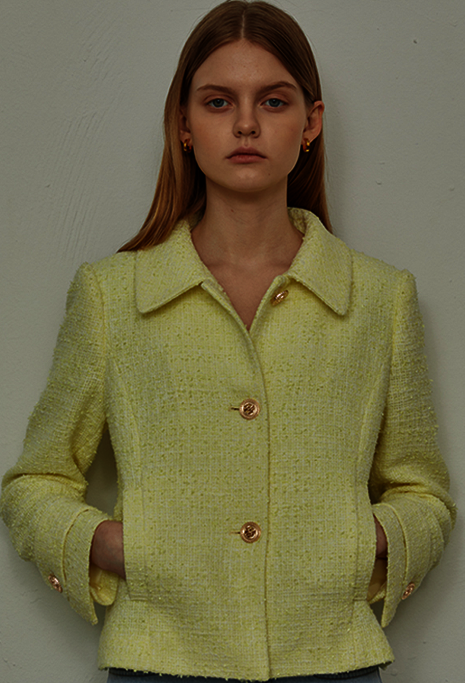 Lemon Yellow Tweed Jacket