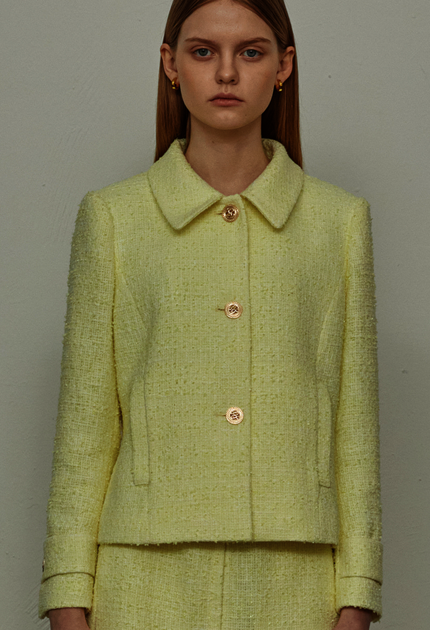 Lemon Yellow Tweed Jacket
