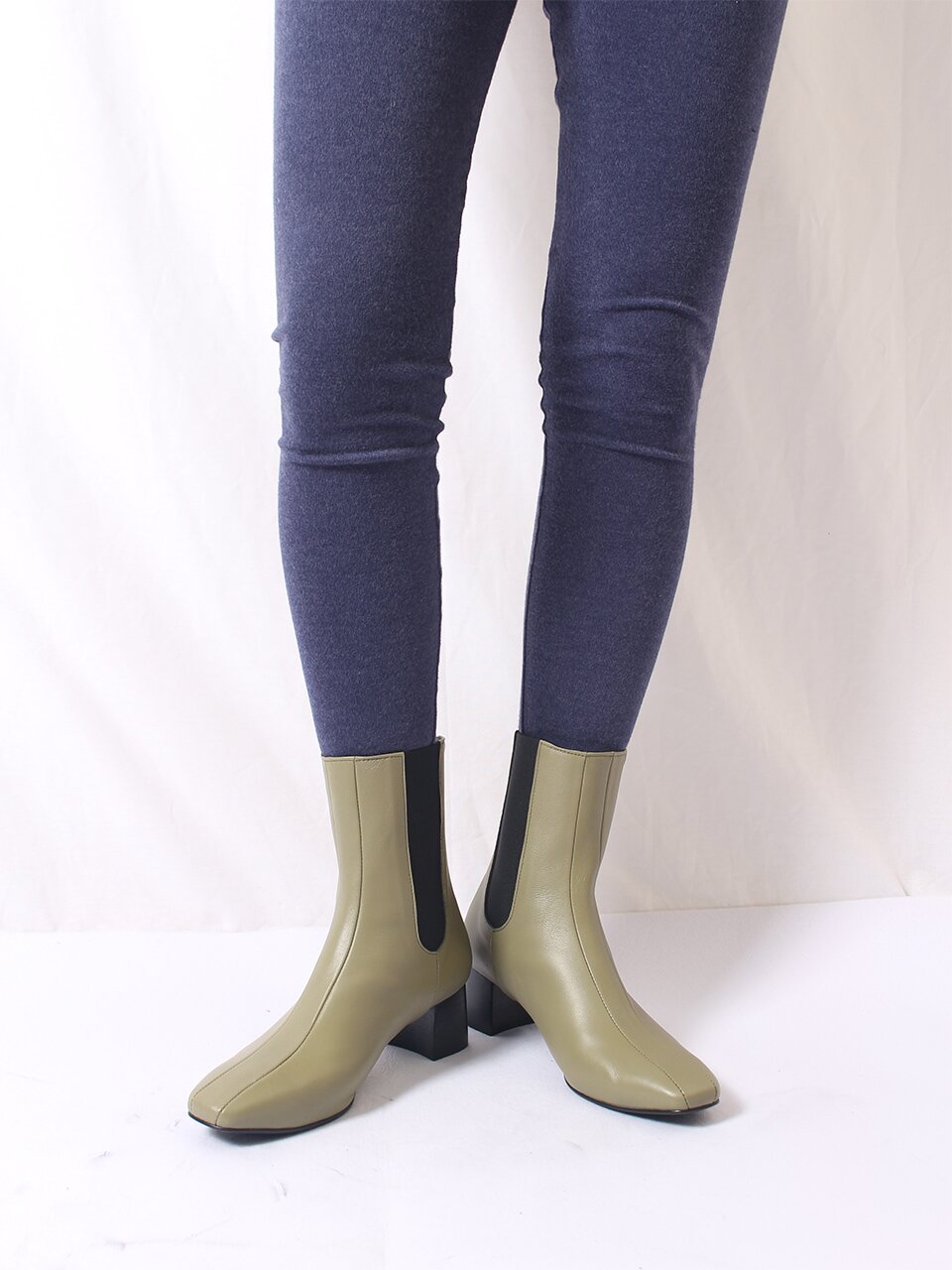 Square Chelsea Boots_Khaki