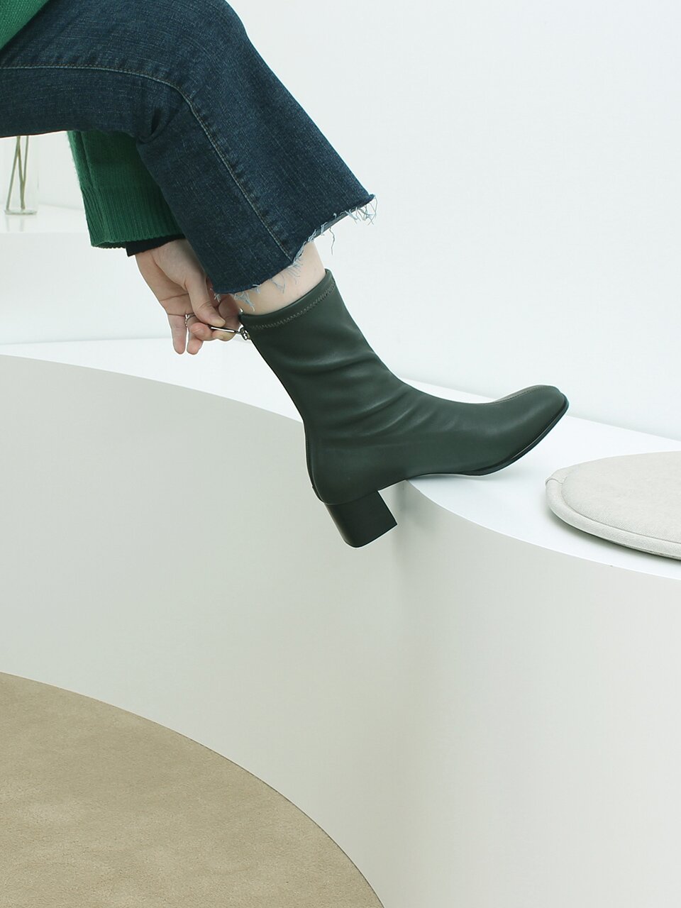 Midi Size Socks Boots_Green