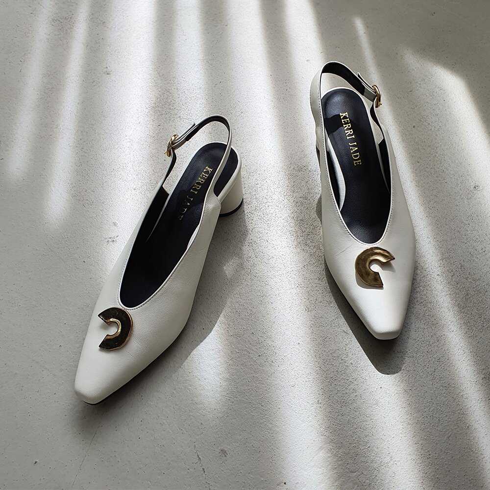HalfMoon Slingback_CreamWhite