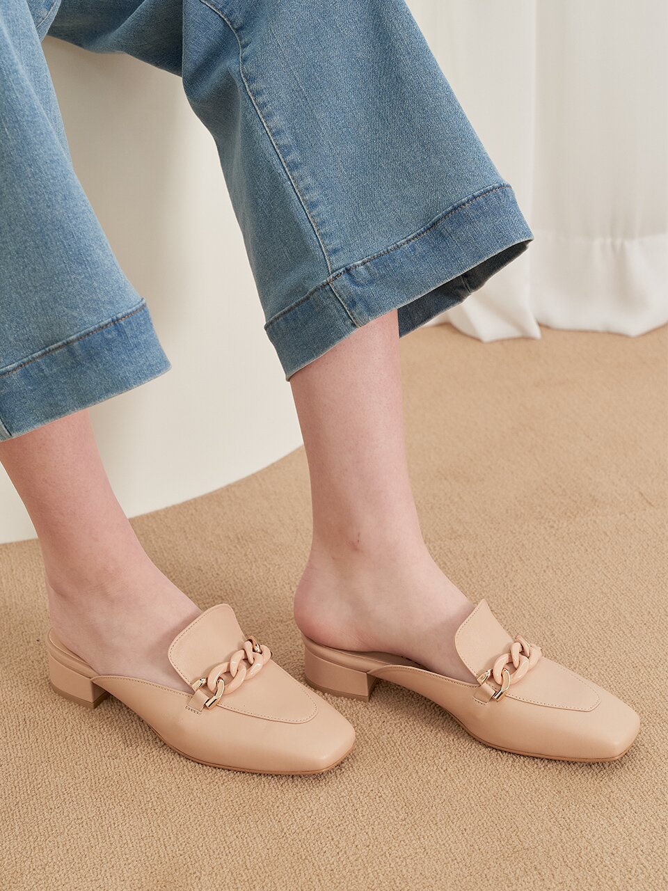 Chain Bloafer_SkinBeige