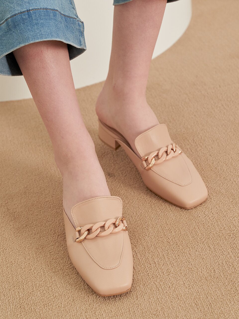 Chain Bloafer_SkinBeige