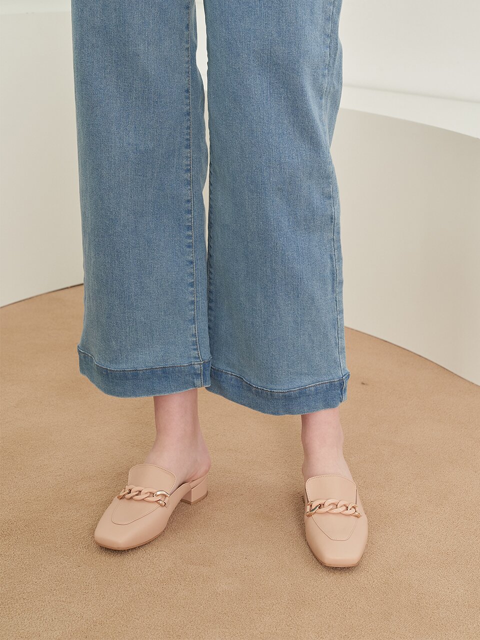 Chain Bloafer_SkinBeige