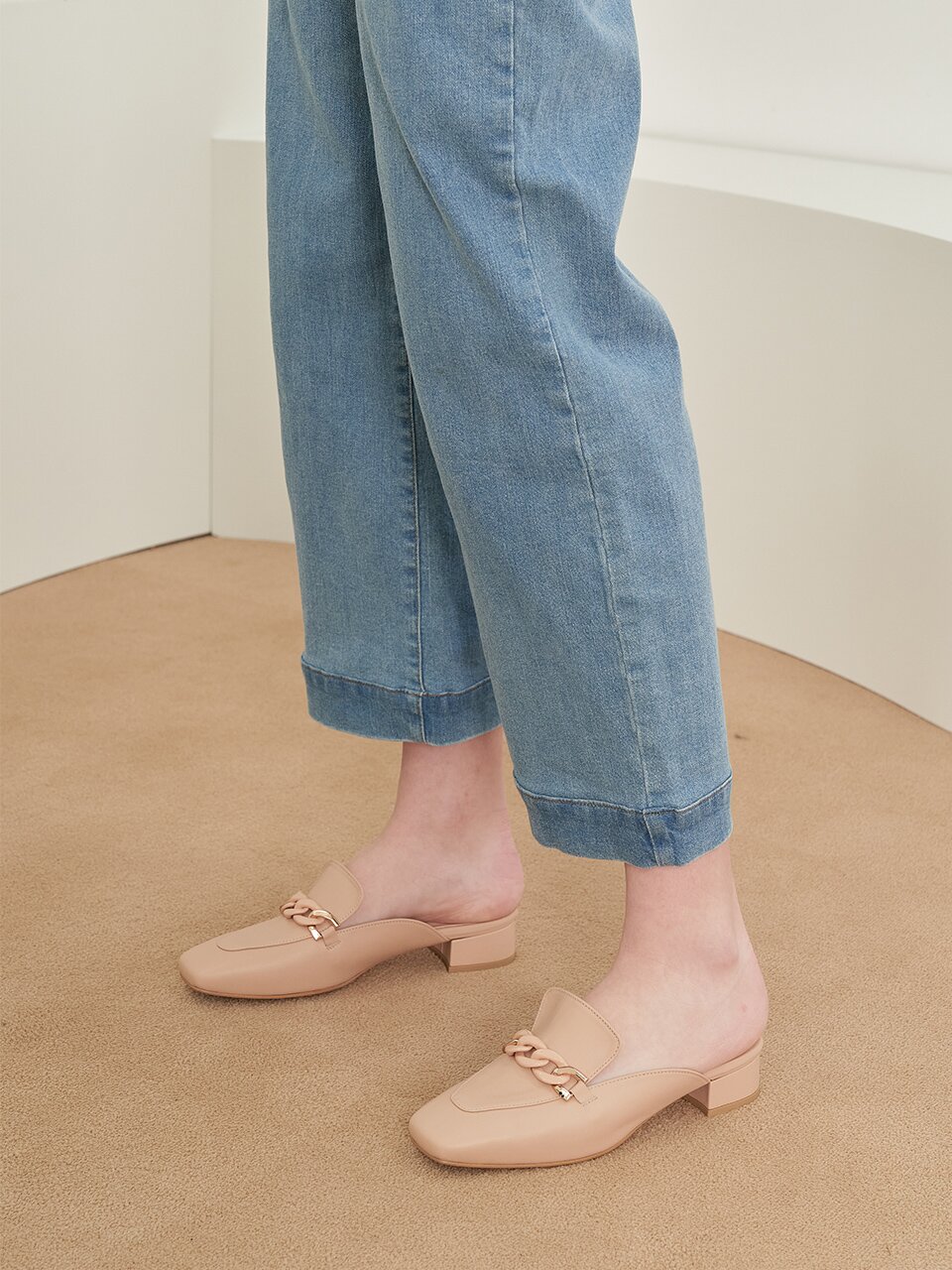 Chain Bloafer_SkinBeige