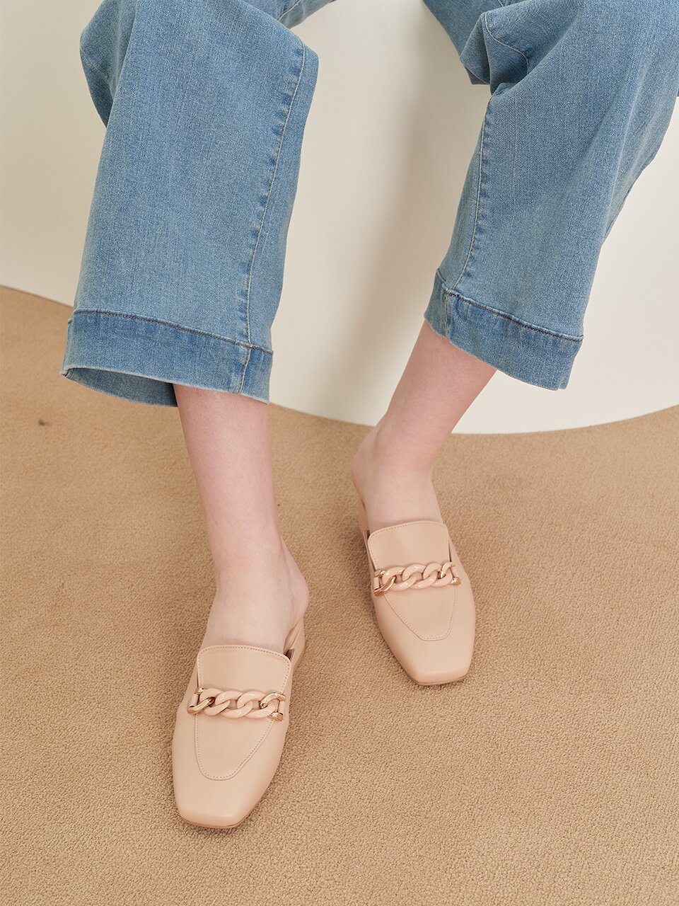 Chain Bloafer_SkinBeige