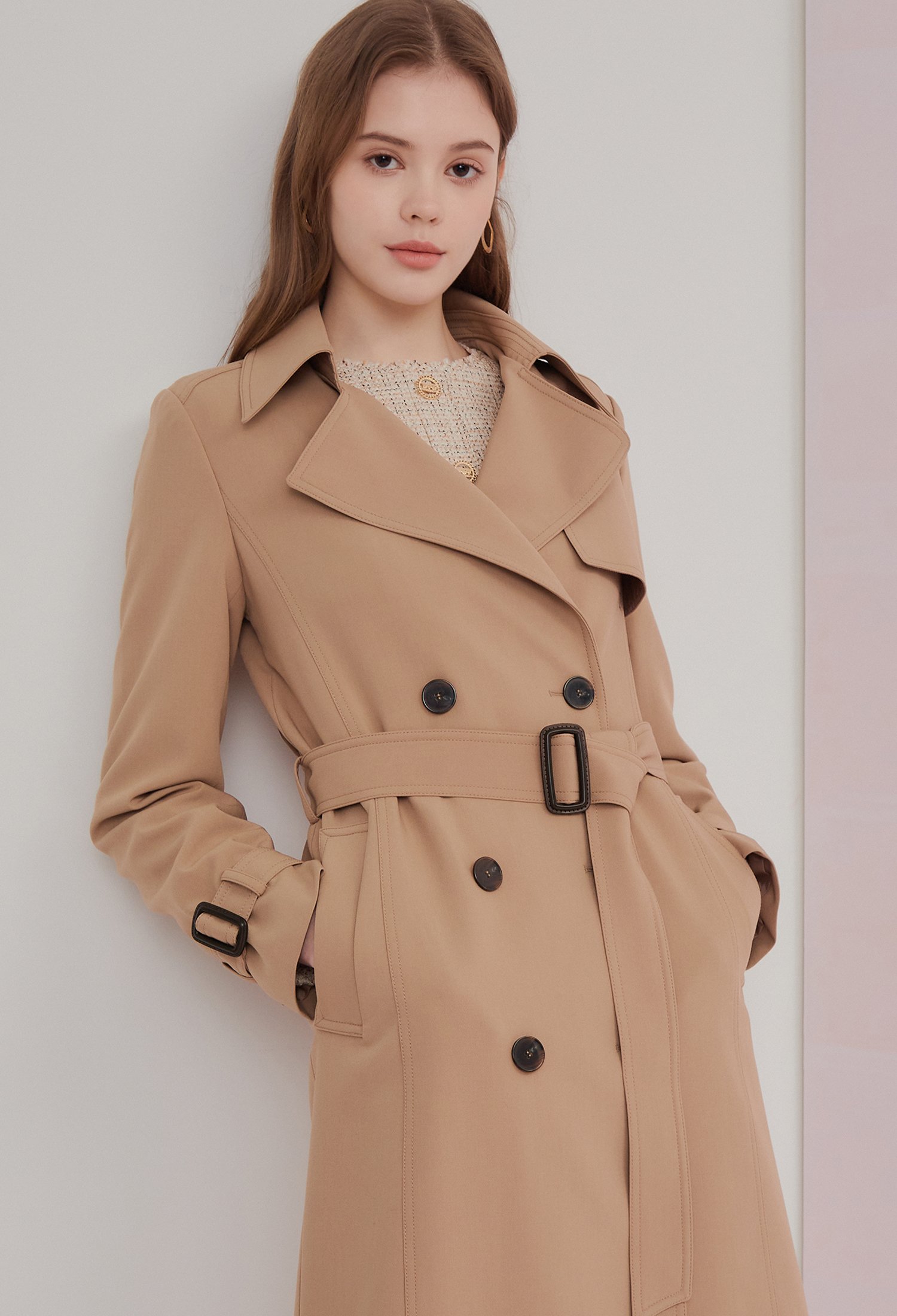 더블 브레스트 트렌치 코트 (BEIGE)