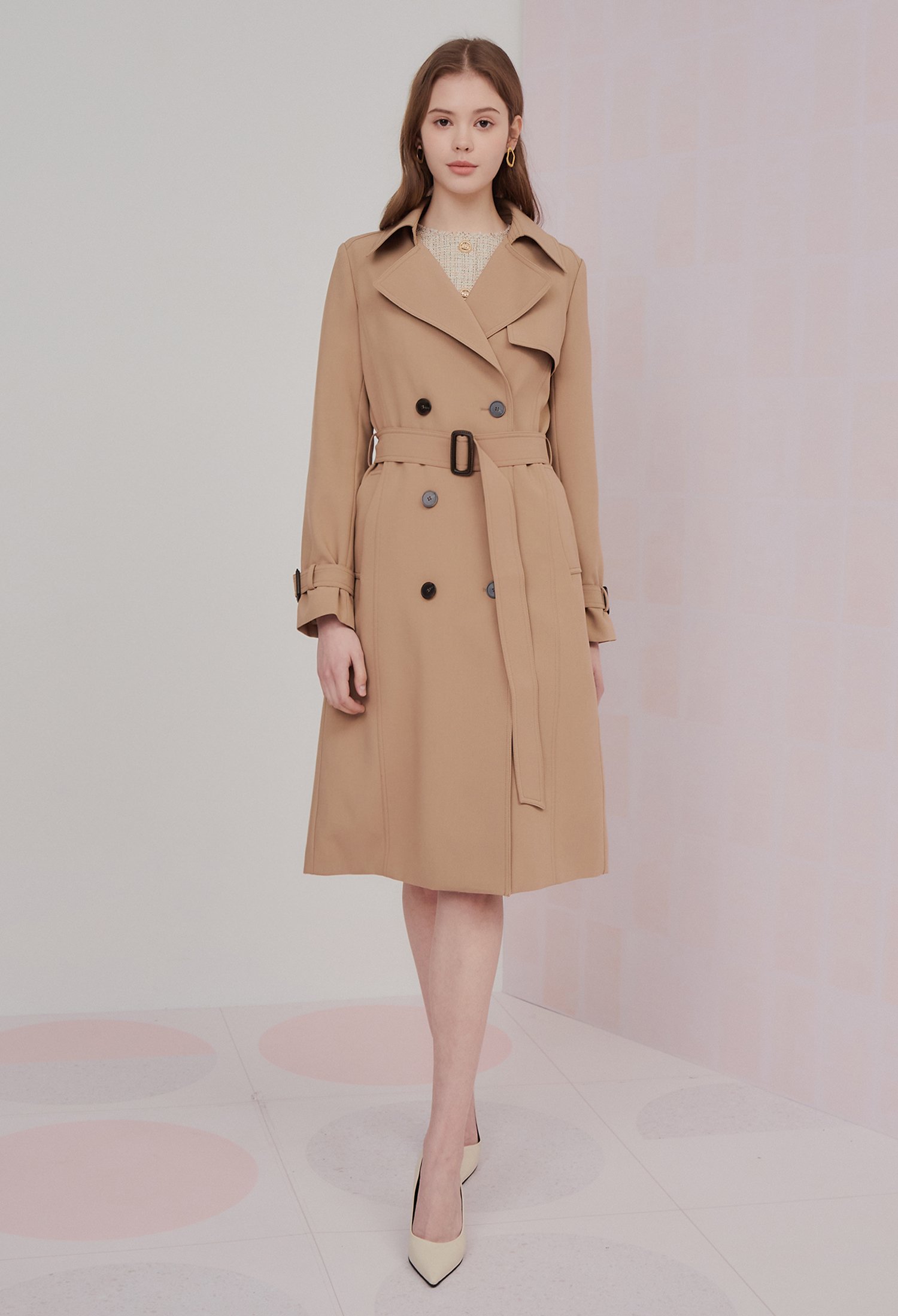 더블 브레스트 트렌치 코트 (BEIGE)