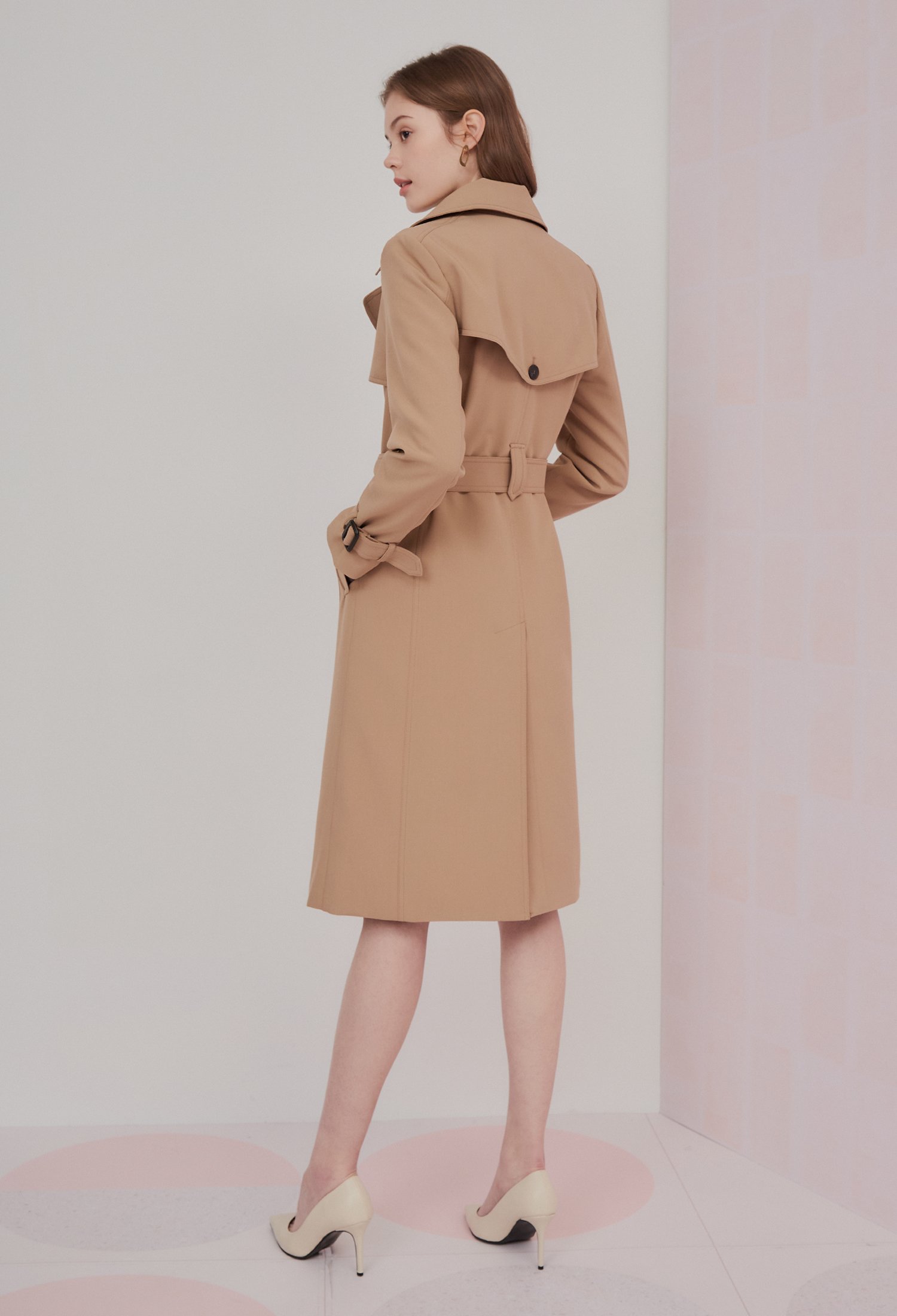 더블 브레스트 트렌치 코트 (BEIGE)