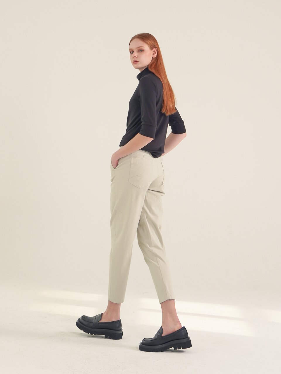 Cotton Cigarette Pants_Mt.Green