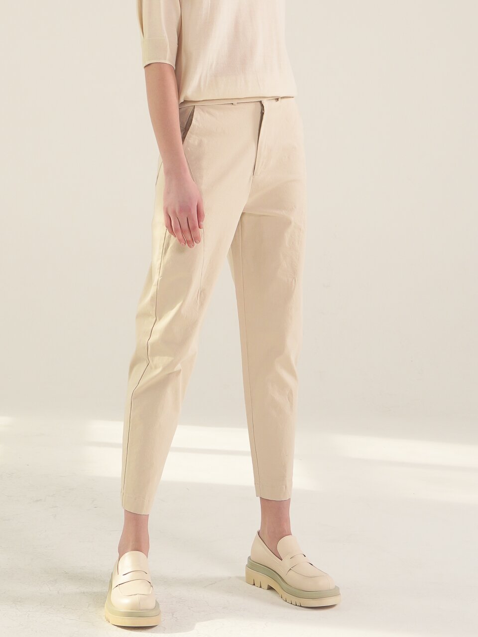 Cotton Cigarette Pants_Mt.Green