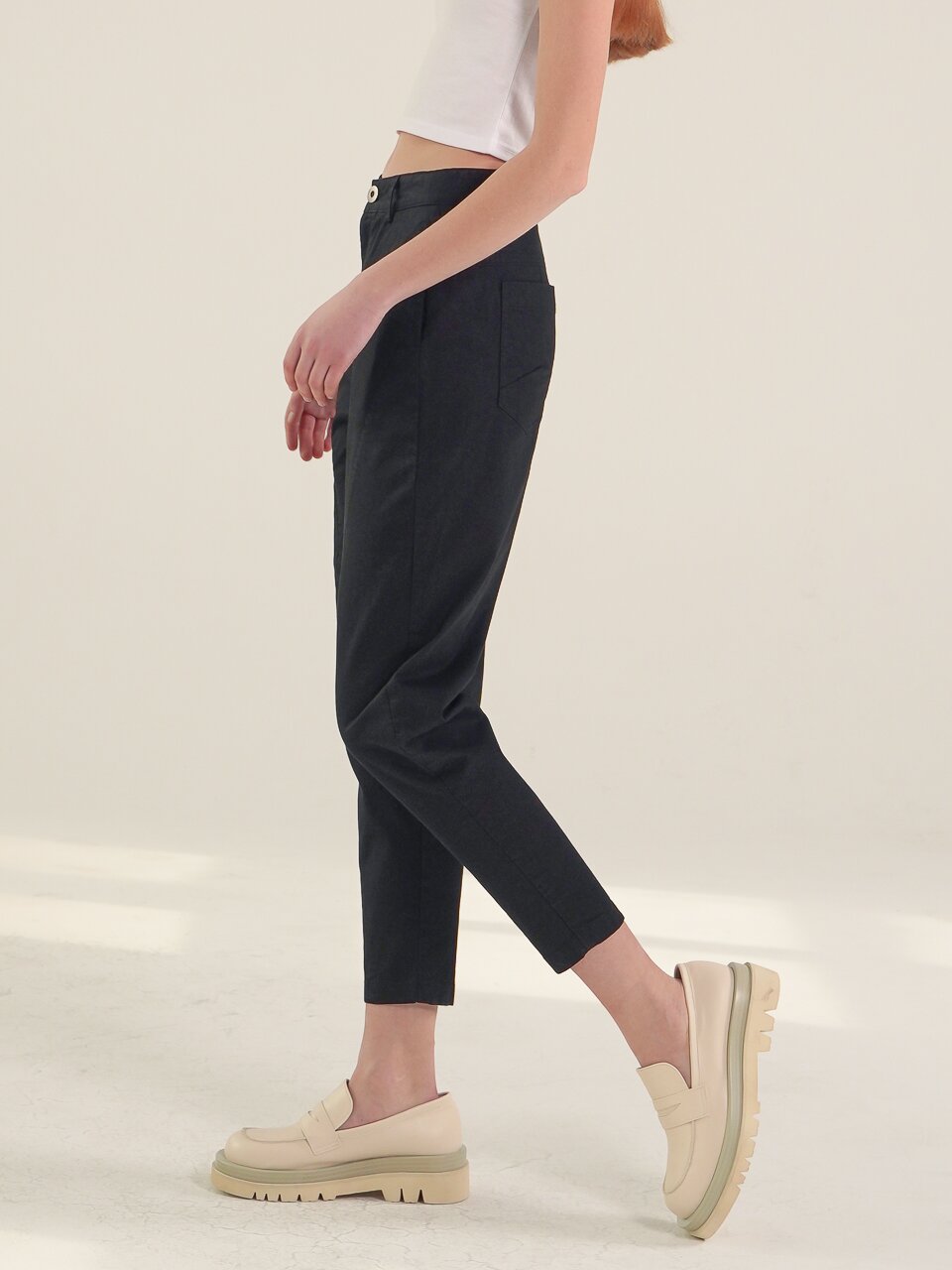 Cotton Cigarette Pants_Mt.Green