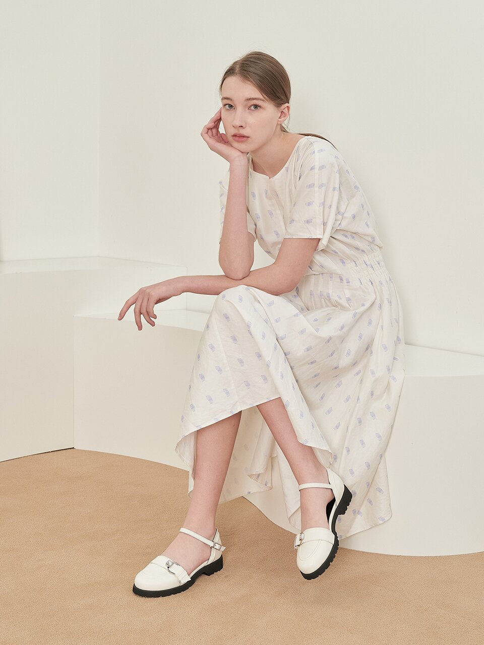 Bluff Maryjane Loafer_CreamWhite