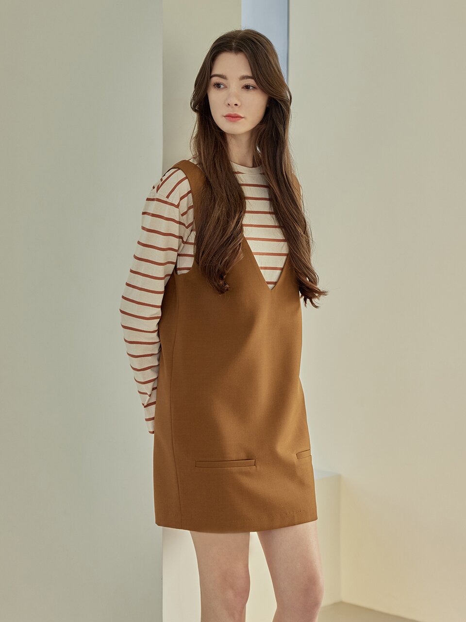 Luna bustier dress_BROWN