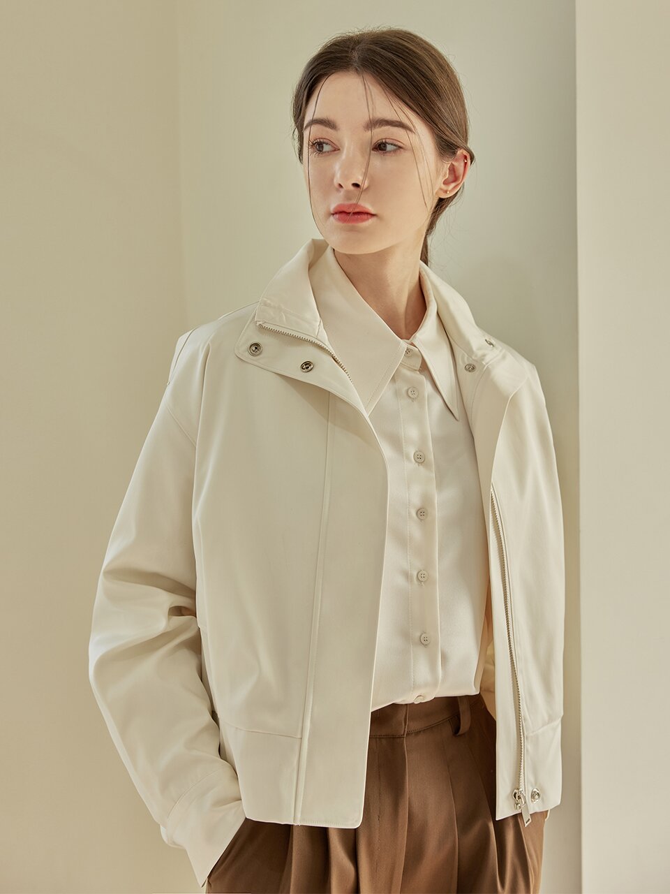Embo high neck bomber jumper_IVORY