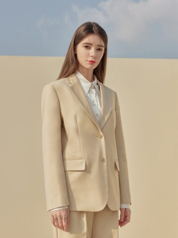 rene basic blazer_CREAM