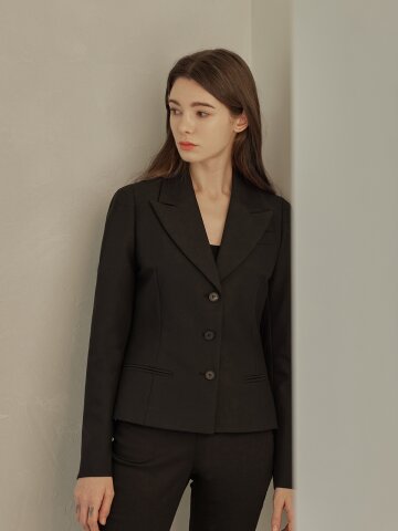 Emery line three button jacket_BLACK