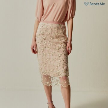 [지수연 착용] 로멘틱자수툴스커트