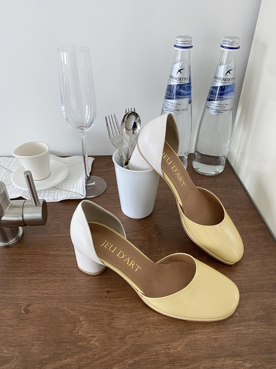 macaroon strap pumps butter